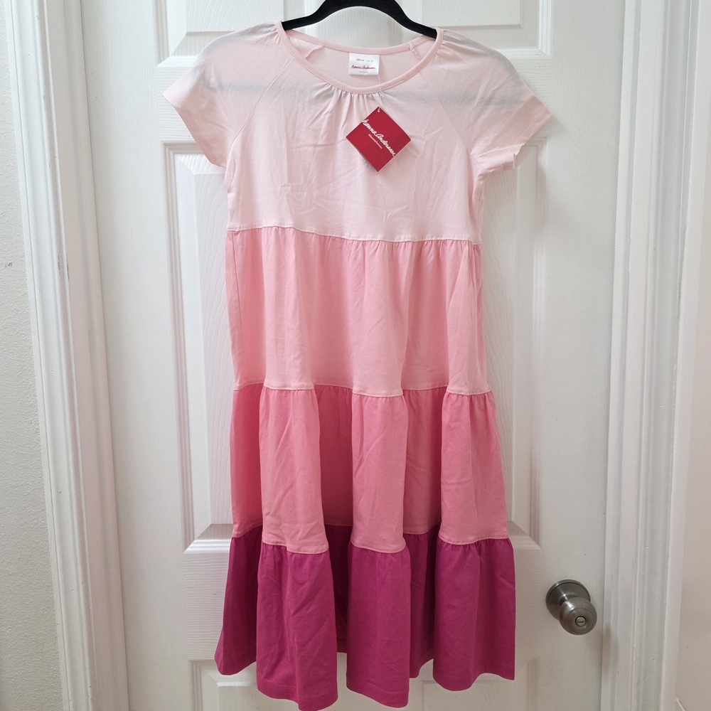 Hanna Andersson Pink and Magenta Tiered Dress